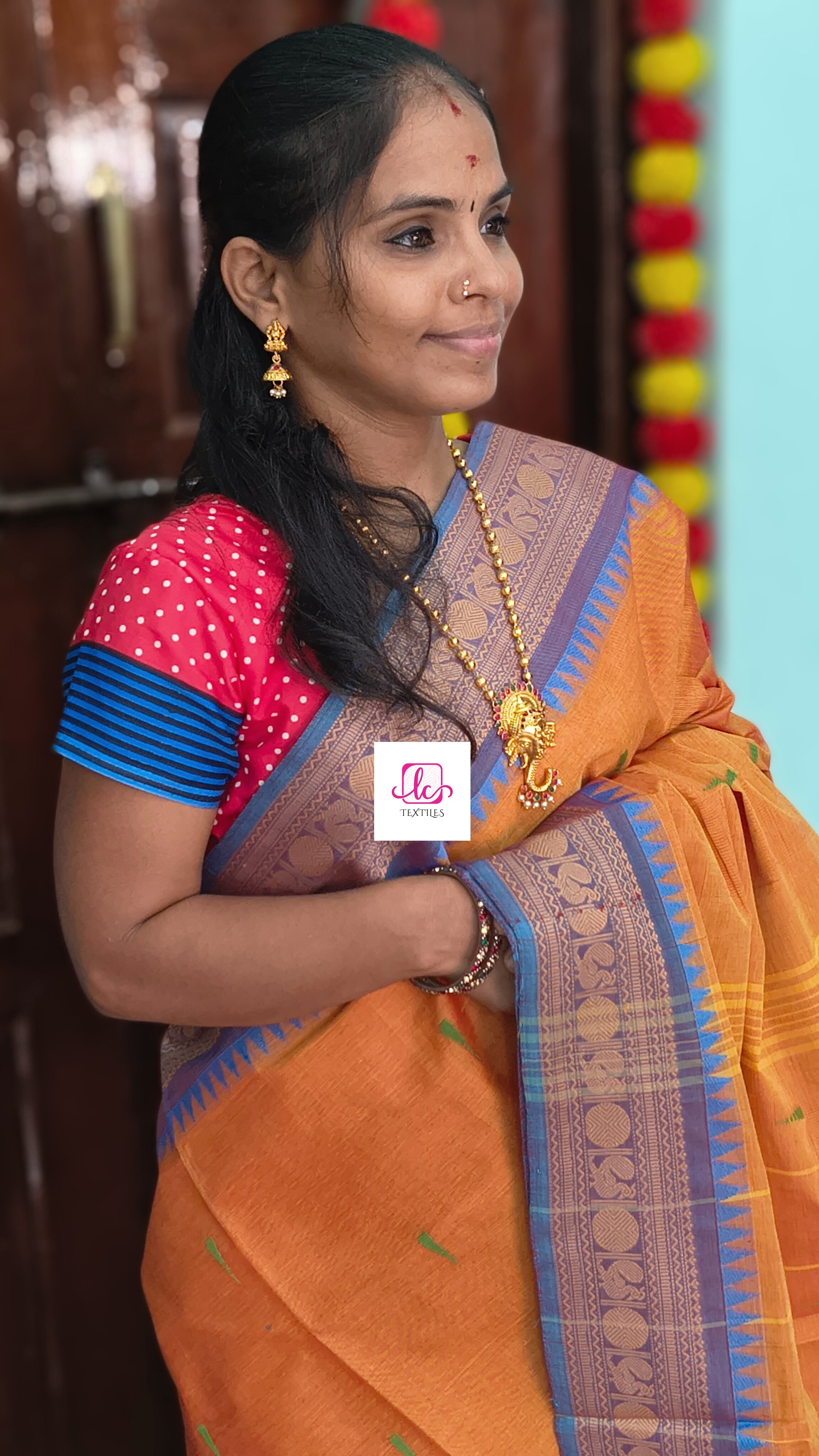 Chettinad Cotton -  Office Wear -Soft orange- CCOW94