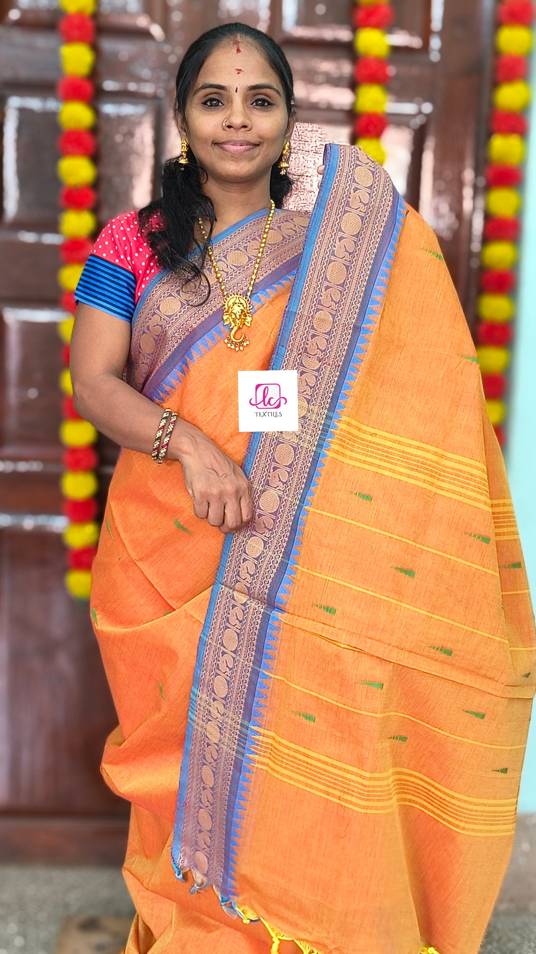 Chettinad Cotton -  Office Wear -Soft orange- CCOW94