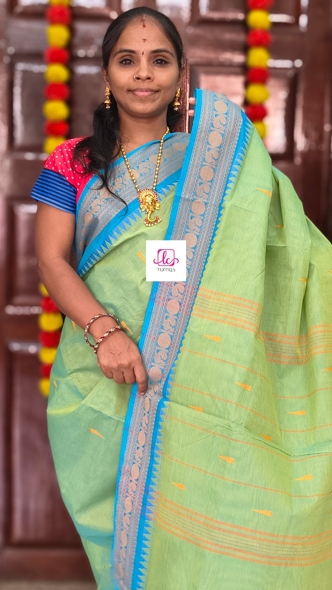 Chettinad Cotton -  Office Wear -Aqua blue- CCOW93