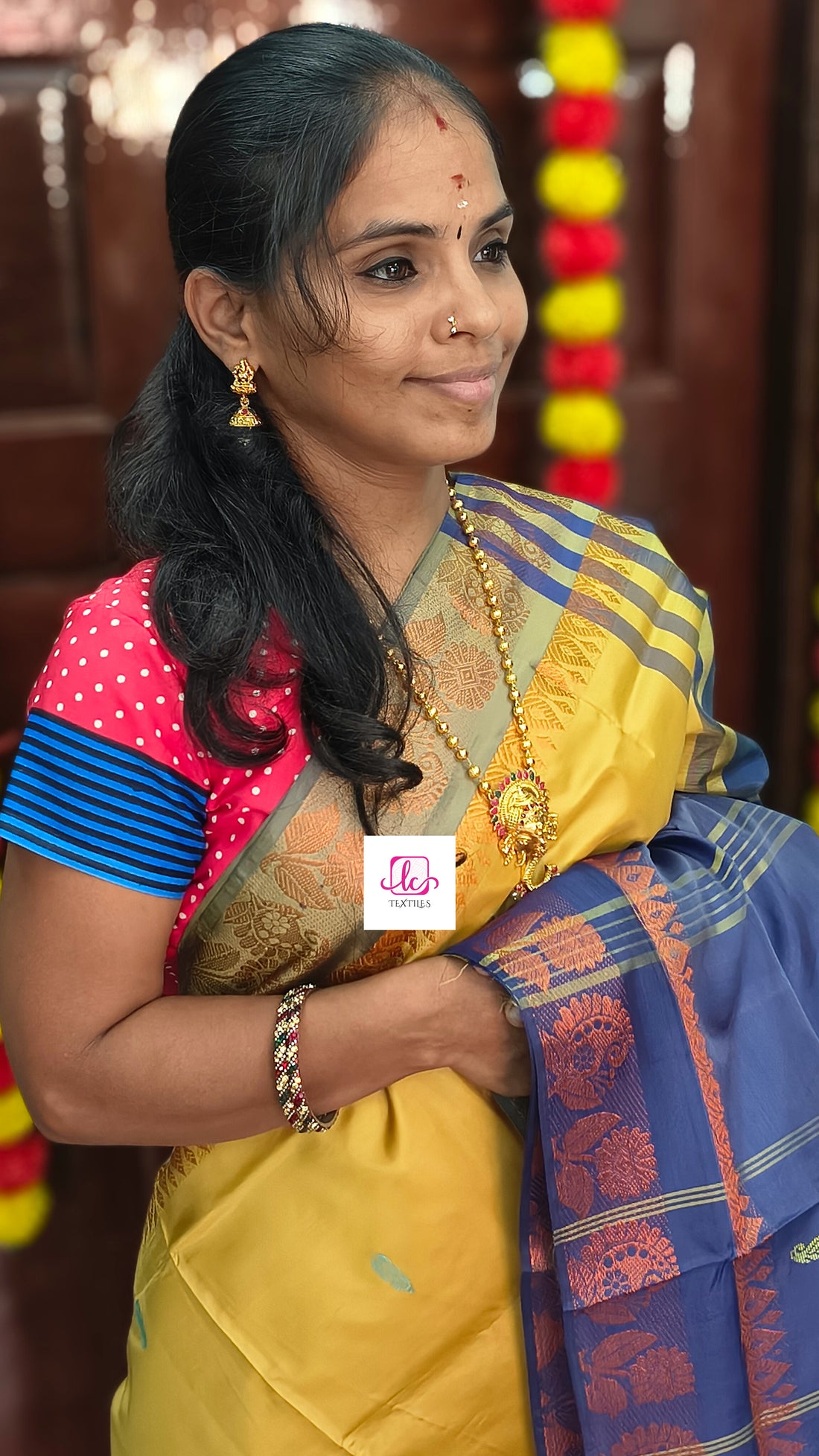 Banana pith silk saree -Yellow -BPS17