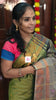 Banana pith silk saree -olive green-BPS19
