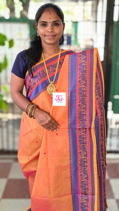 Chettinad Cotton -  Office Wear -Peach orange- CCOW99
