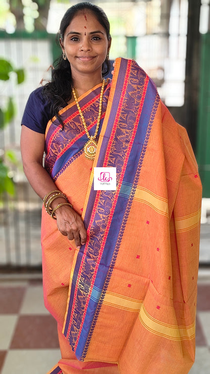 Chettinad Cotton -  Office Wear -Peach orange- CCOW99