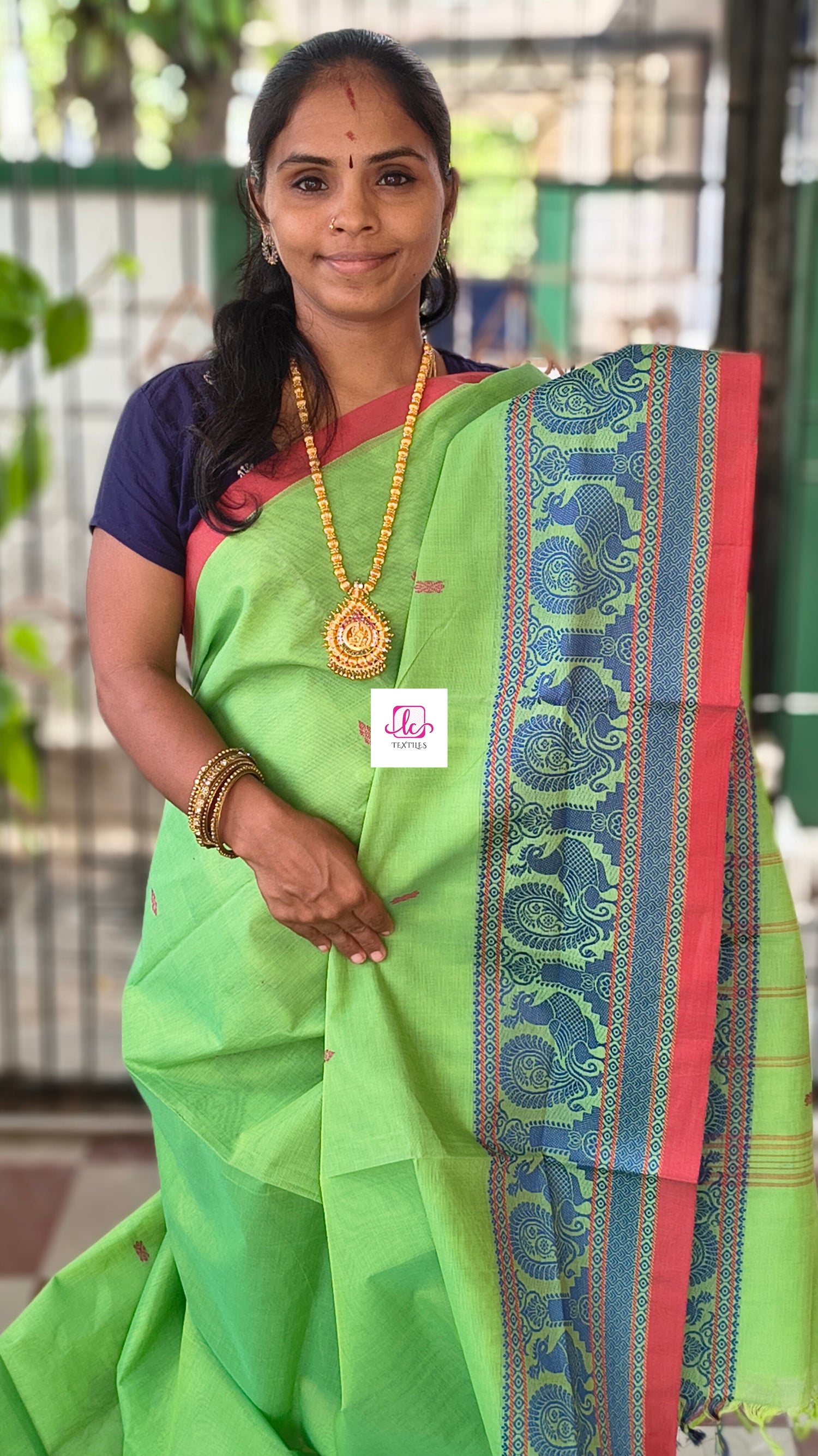 Chettinad Cotton -  Office Wear -Fresh pista green- CCOW100