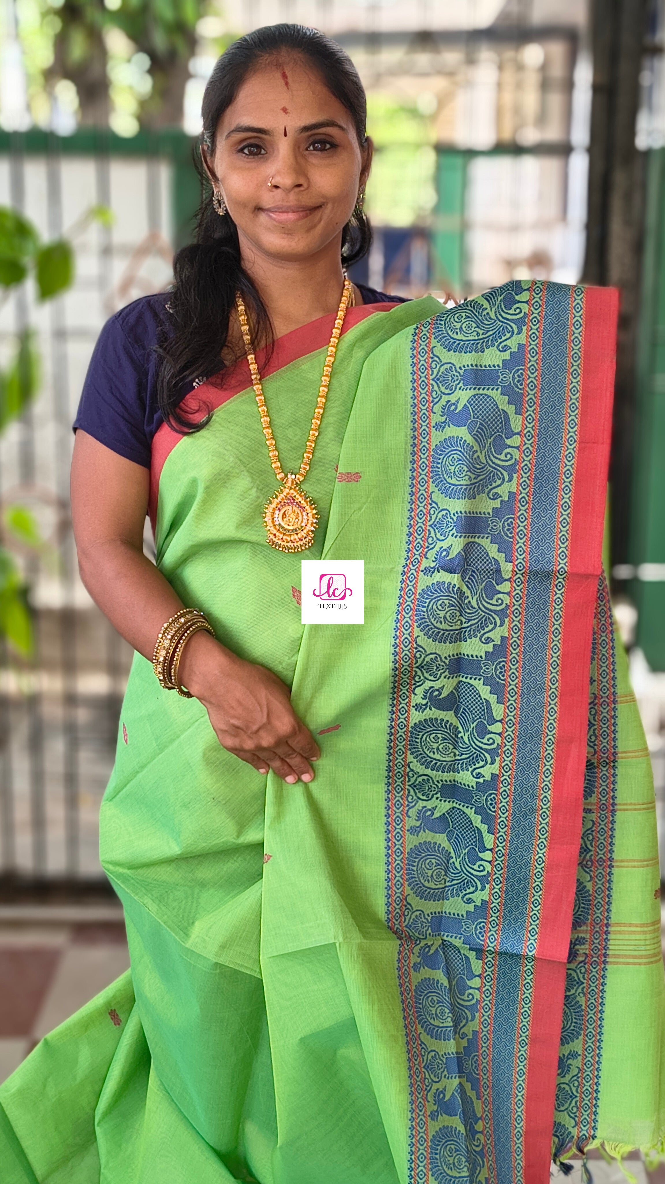 Chettinad Cotton -  Office Wear -Fresh pista green- CCOW100