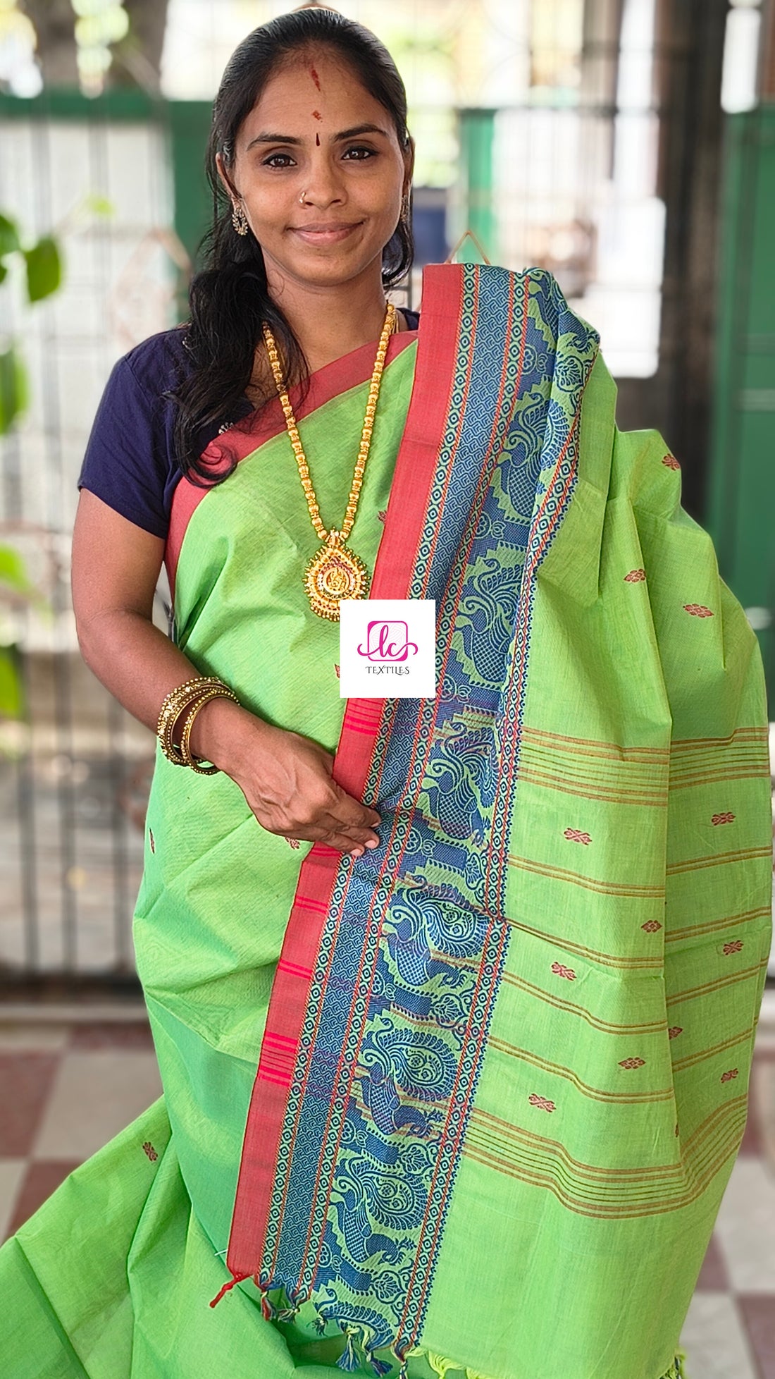 Chettinad Cotton - Office Wear -Fresh pista green- CCOW100