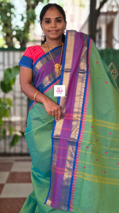 Kanchi Cotton - Festival Fusion -Minr green mixed turquoise blue- KCFB251