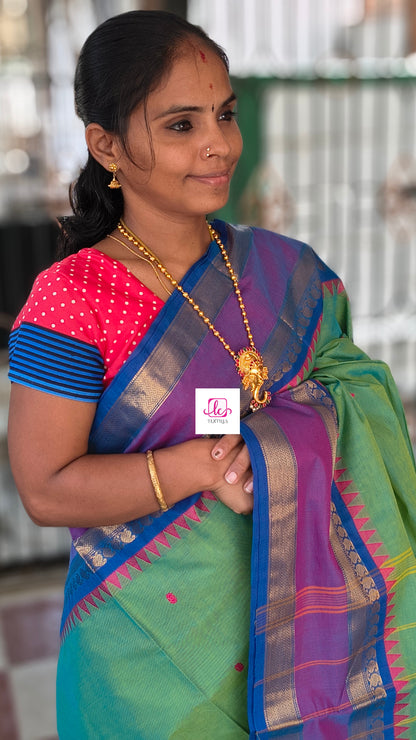 Kanchi Cotton - Festival Fusion -Minr green mixed turquoise blue- KCFB251