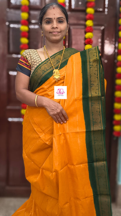 Madurai Sungudi Cotton - Veldhari- Yellow- MS89