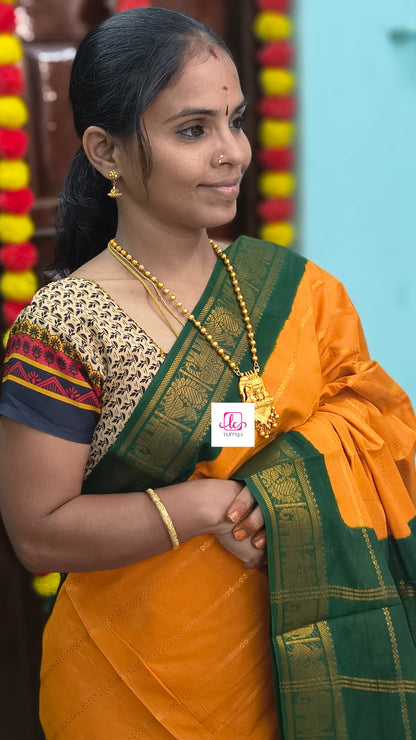 Madurai Sungudi Cotton - Veldhari- Yellow- MS89