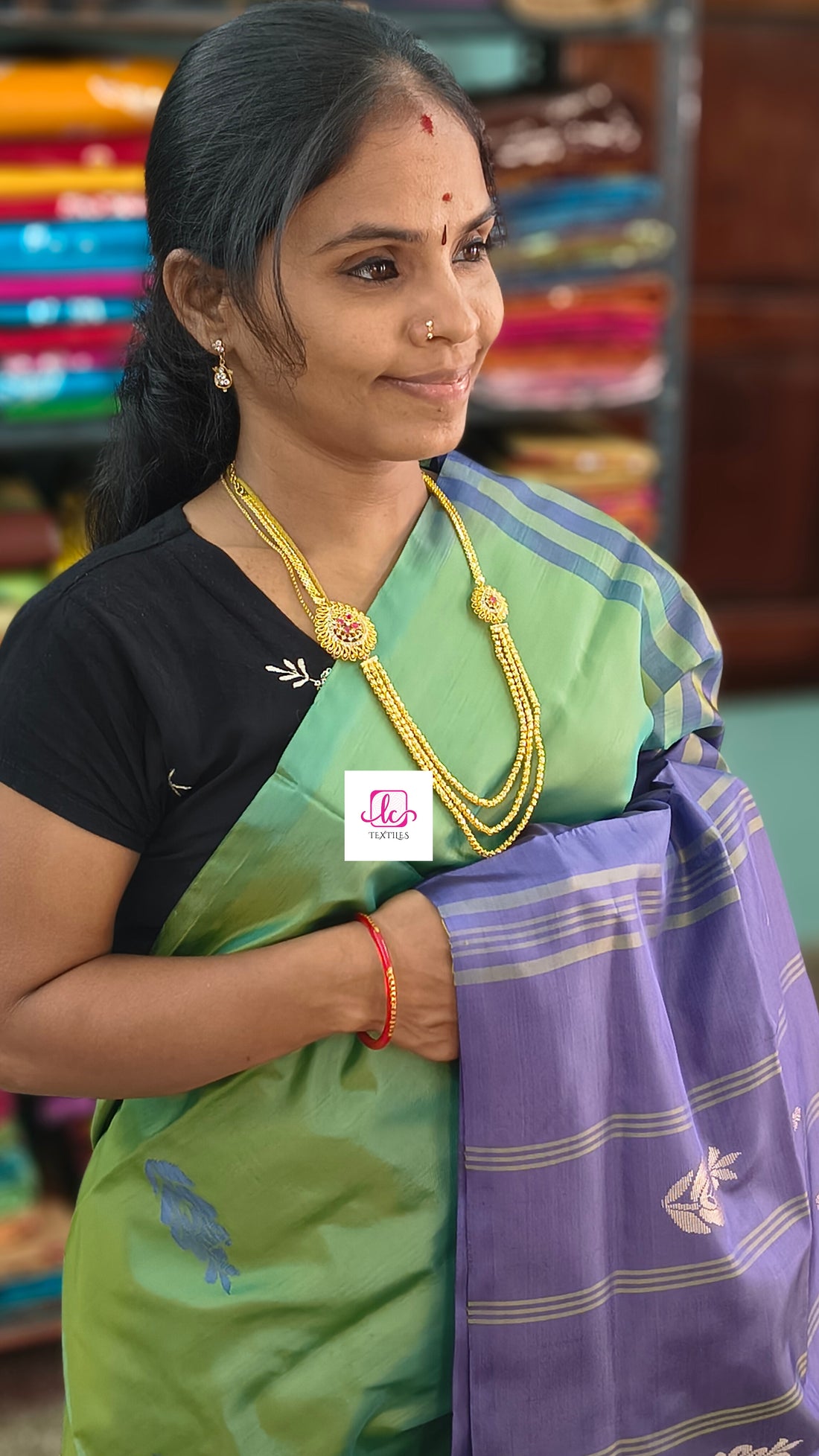 Banana pith silk saree -Sage Green (with a slight olive sheen) -BPS32