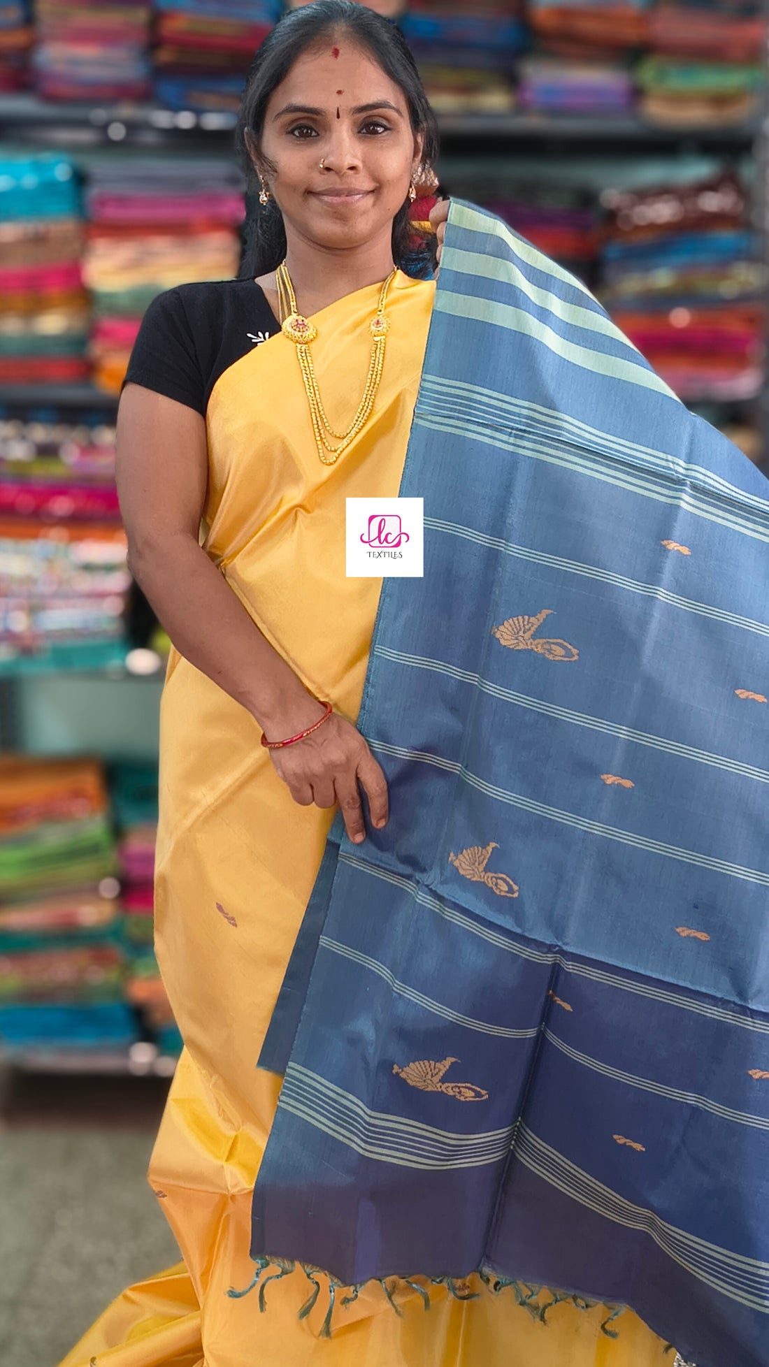 Banana pith silk saree -Sandal yellow-BPS24