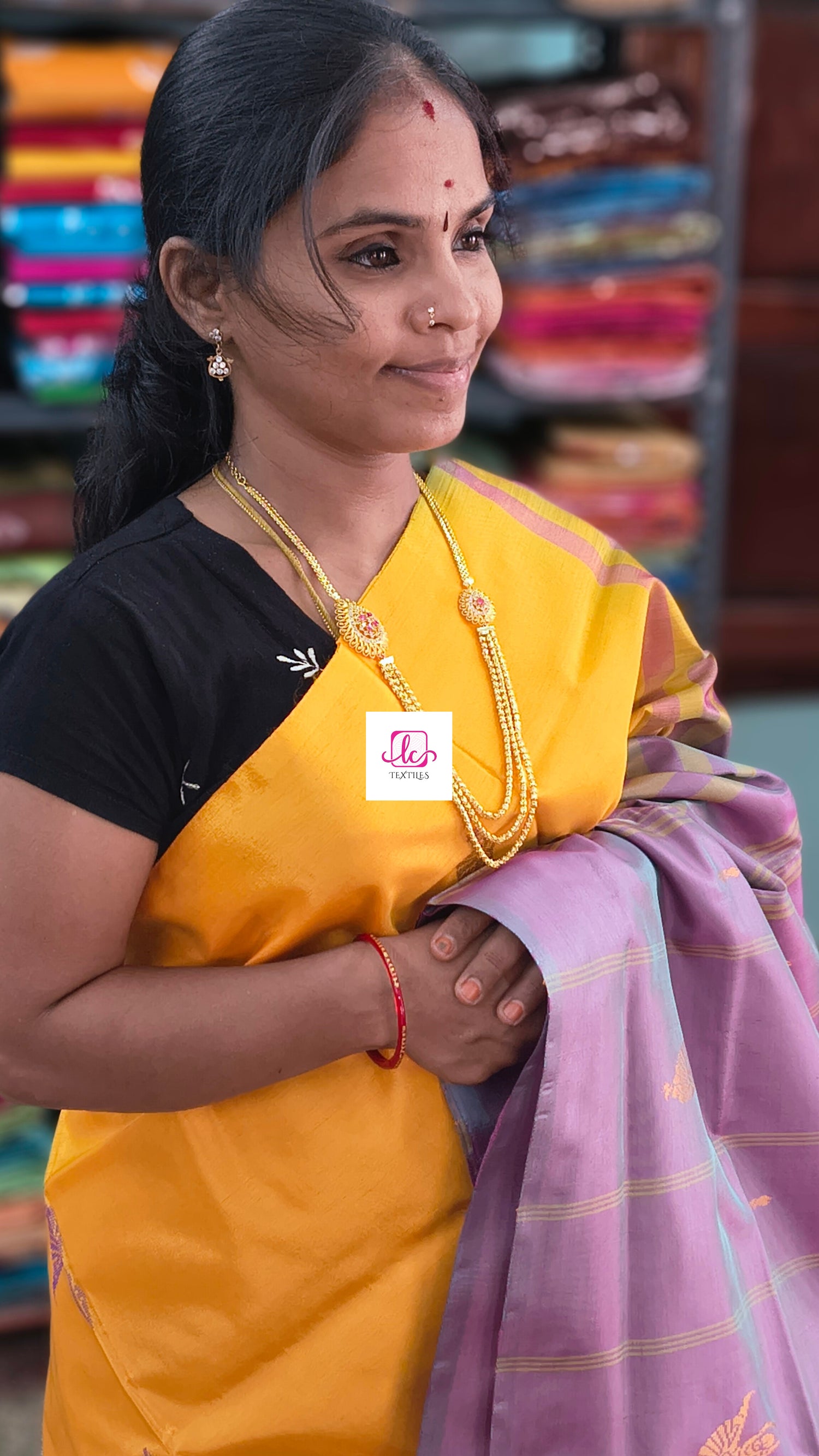 Banana pith silk saree -Mango yellow-BPS20