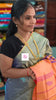 Banana pith silk saree -Smoky Grey / Ash Grey (with a slight Olive-Green undertone)-BPS27