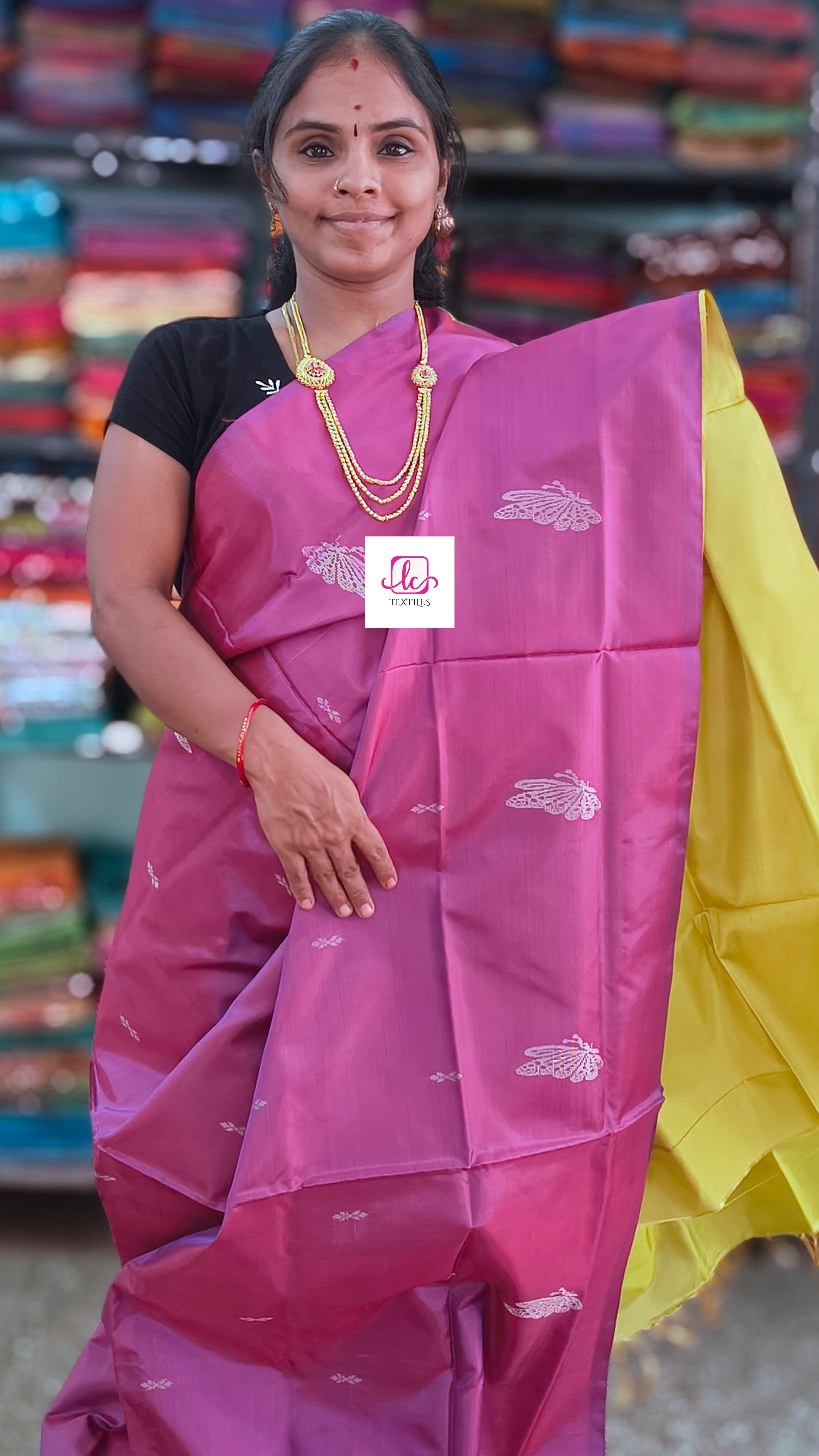 Banana pith silk saree -orchid pink-BPS31