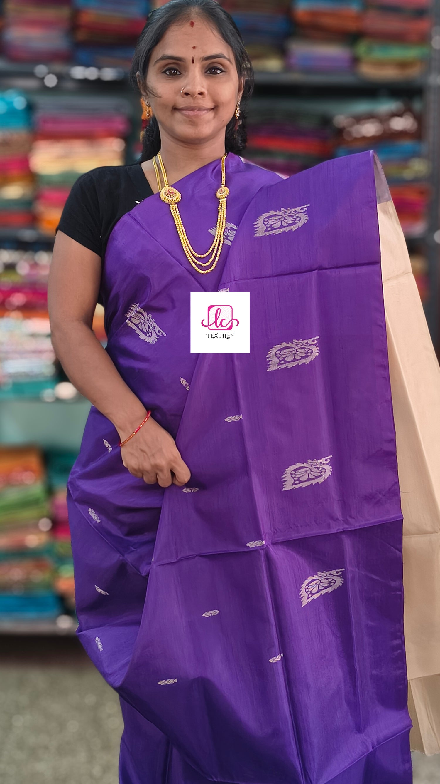Banana pith silk saree -Violet-BPS21