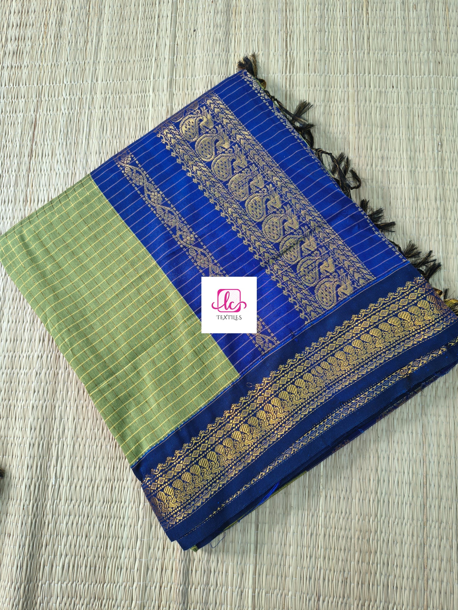 Kalyani cotton checks Sage Green