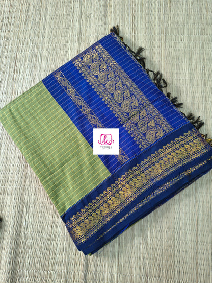 Kalyani cotton checks Sage Green