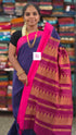 Kalyani cotton checks Royal blue mix pink 