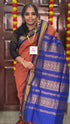Kalyani cotton checks Rust orange