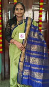 Kalyani cotton checks Sage Green