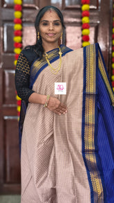 Kalyani cotton checks Taupe beige
