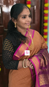 Kalyani cotton checks Warm peach