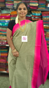 Kalyani cotton checks soft Sage green