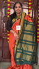 Kalyani cotton- checks-orange- KCS34