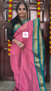 Kalyani cotton checks pink