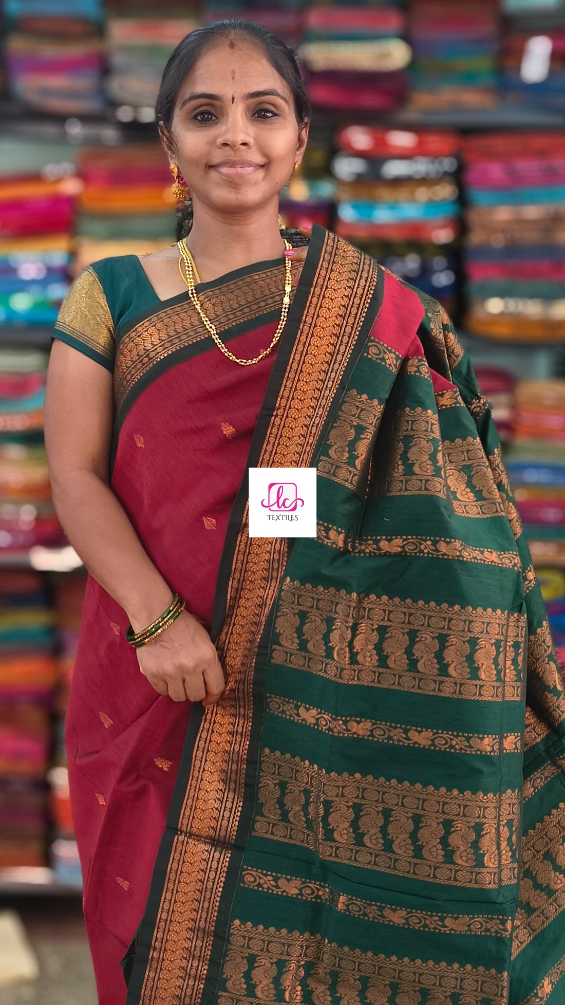 Kalyani cotton Butta Deep wine maroon
