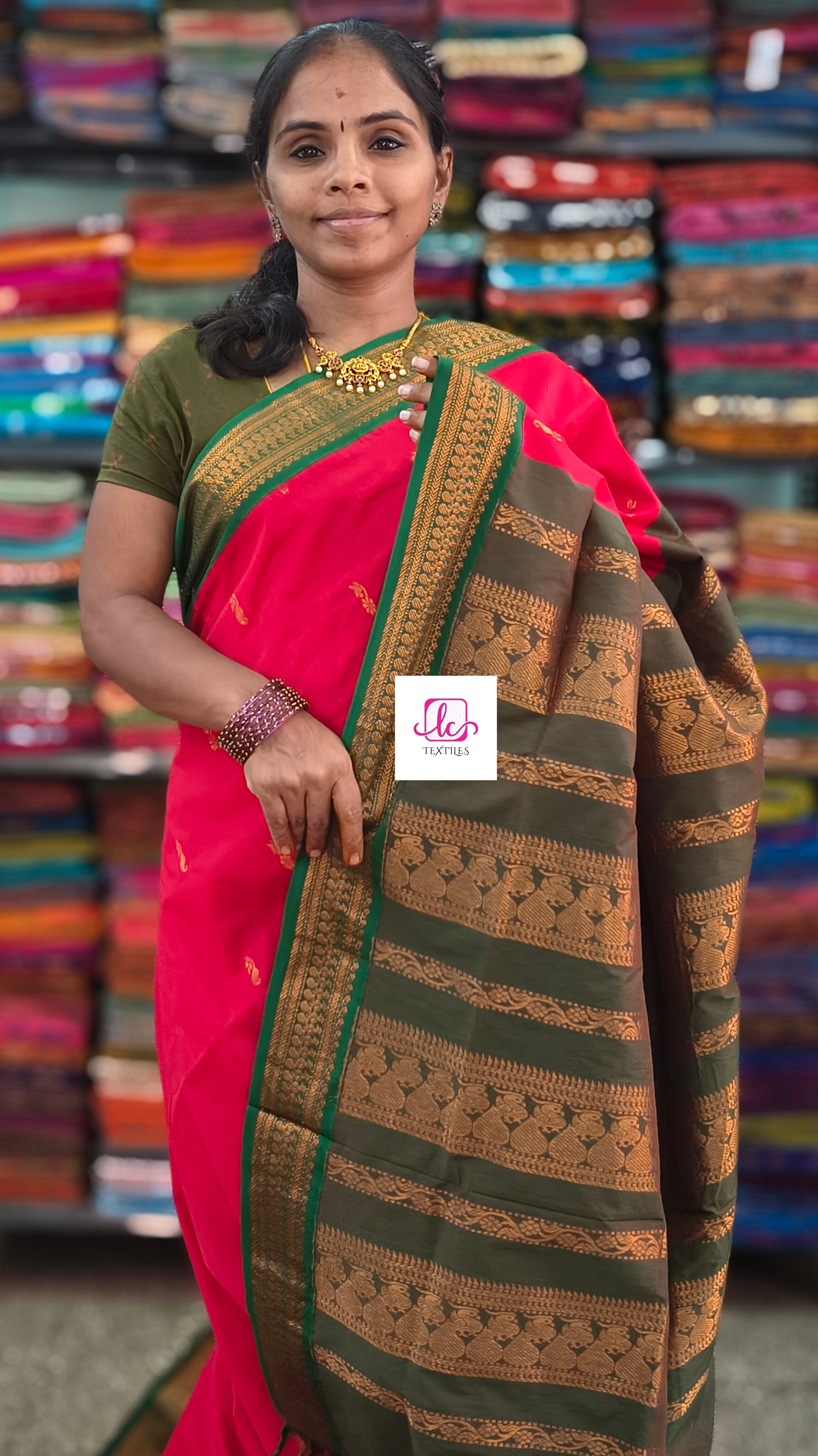 Kalyani cotton Butta Red