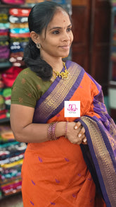 Kalyani cotton Butta Orange