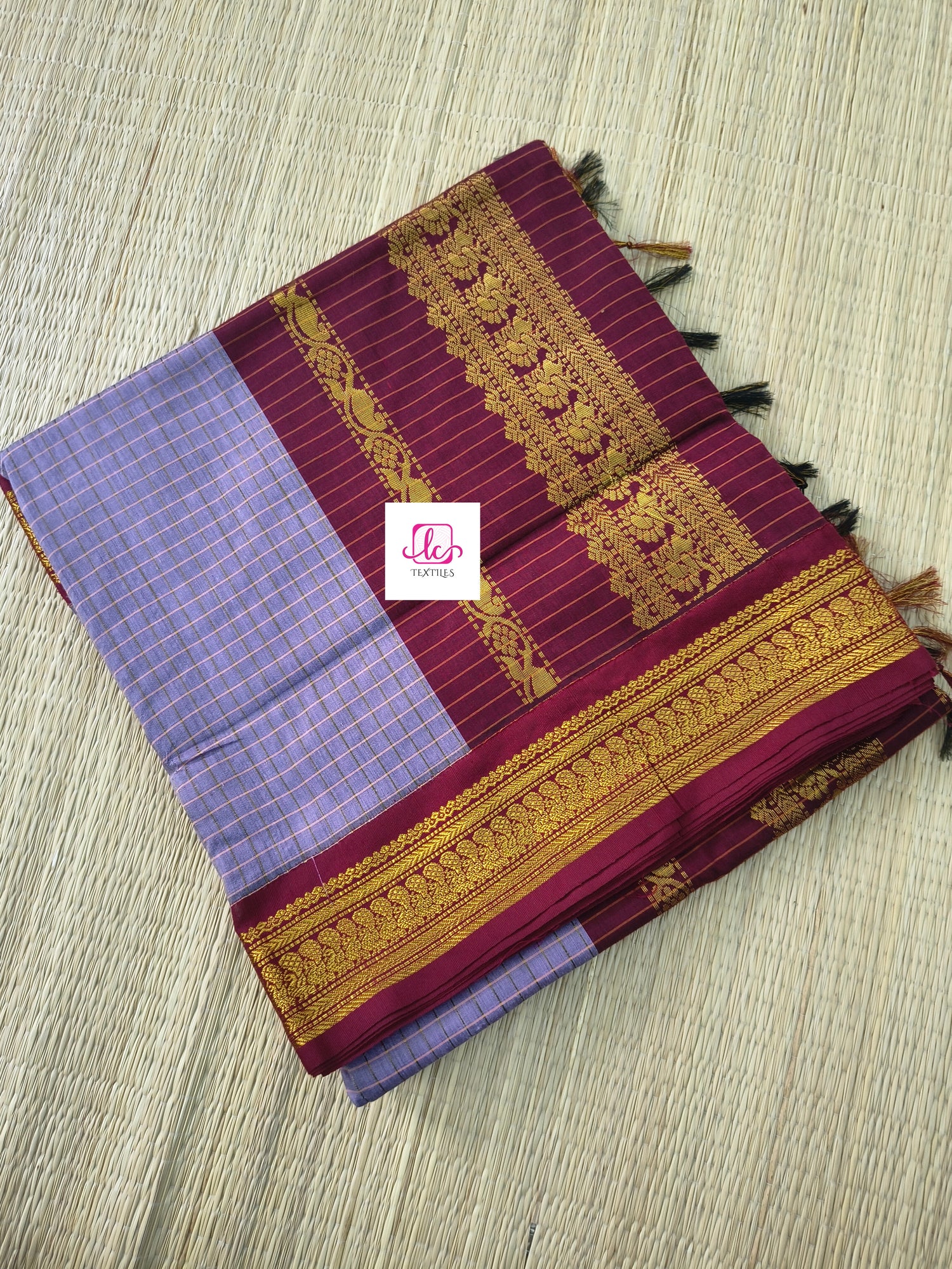 Kalyani cotton checks Lavender