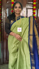 Kalyani cotton checks Sage Green