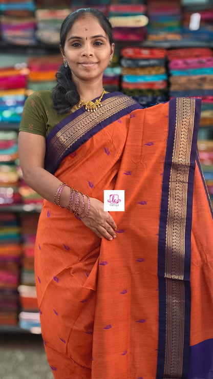 Kalyani cotton Butta Orange