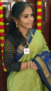 Kalyani cotton checks Sage Green