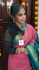 Kalyani cotton checks pink