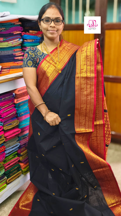 Kanchi Cotton Festival Fusion Black
