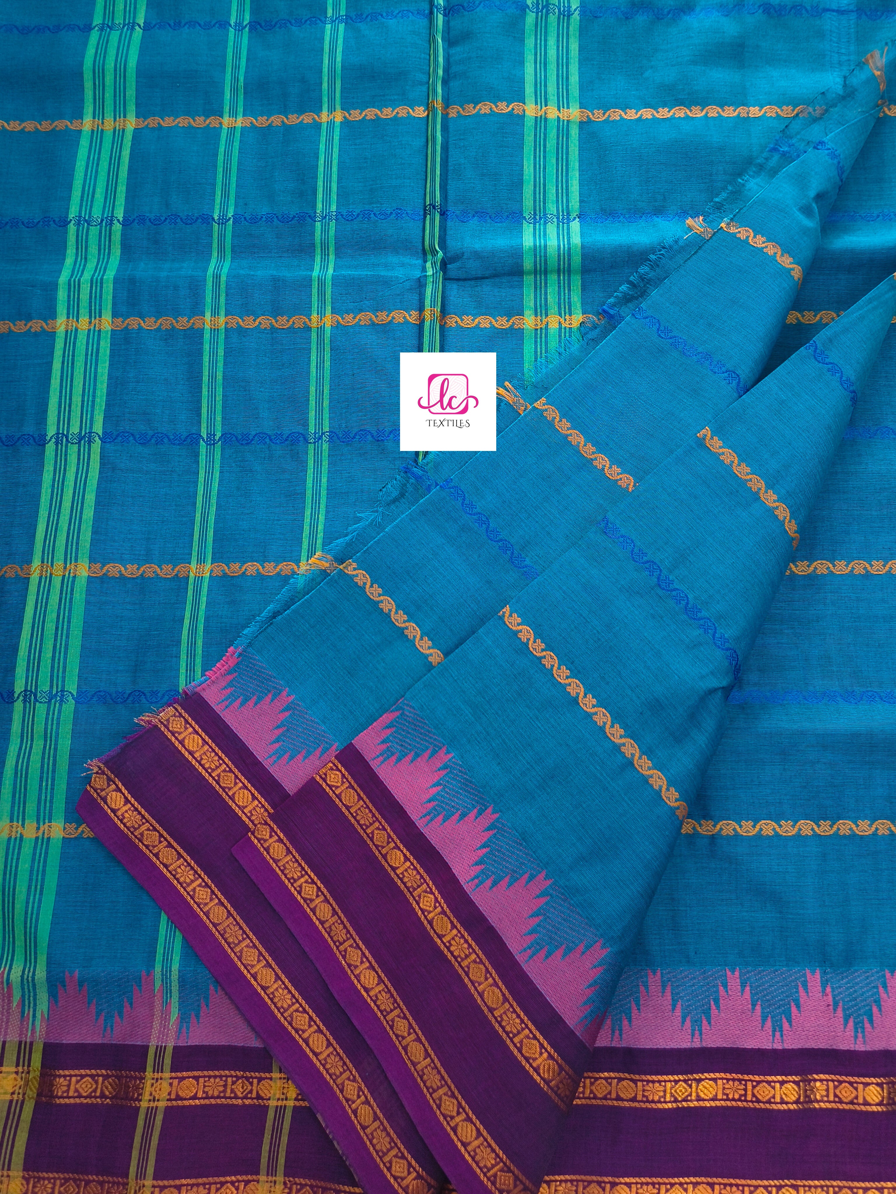 Kanchi Cotton Festival Fusion Saphire blue 
