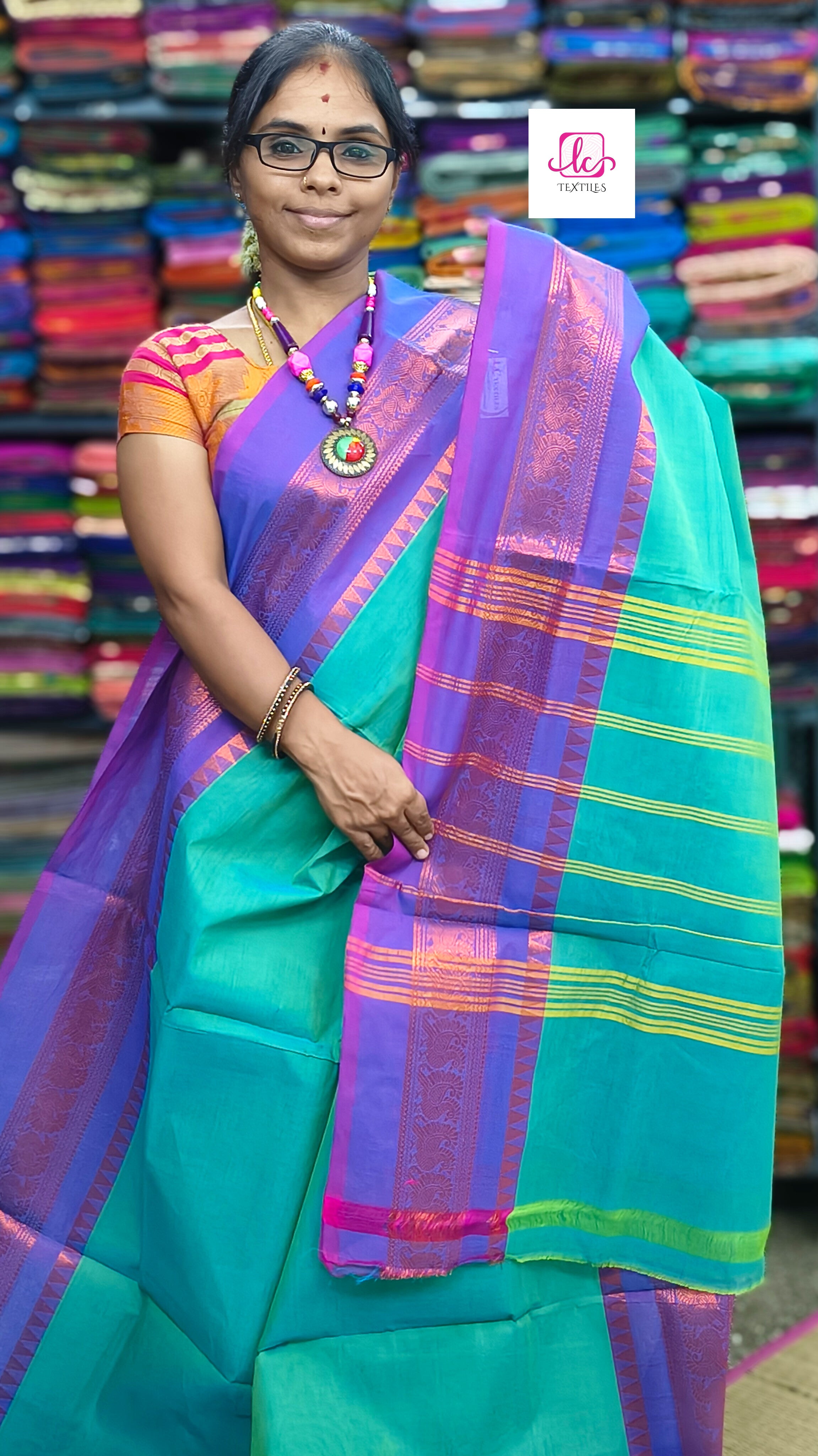 Kanchi Cotton All Day Fusion Aqua blue