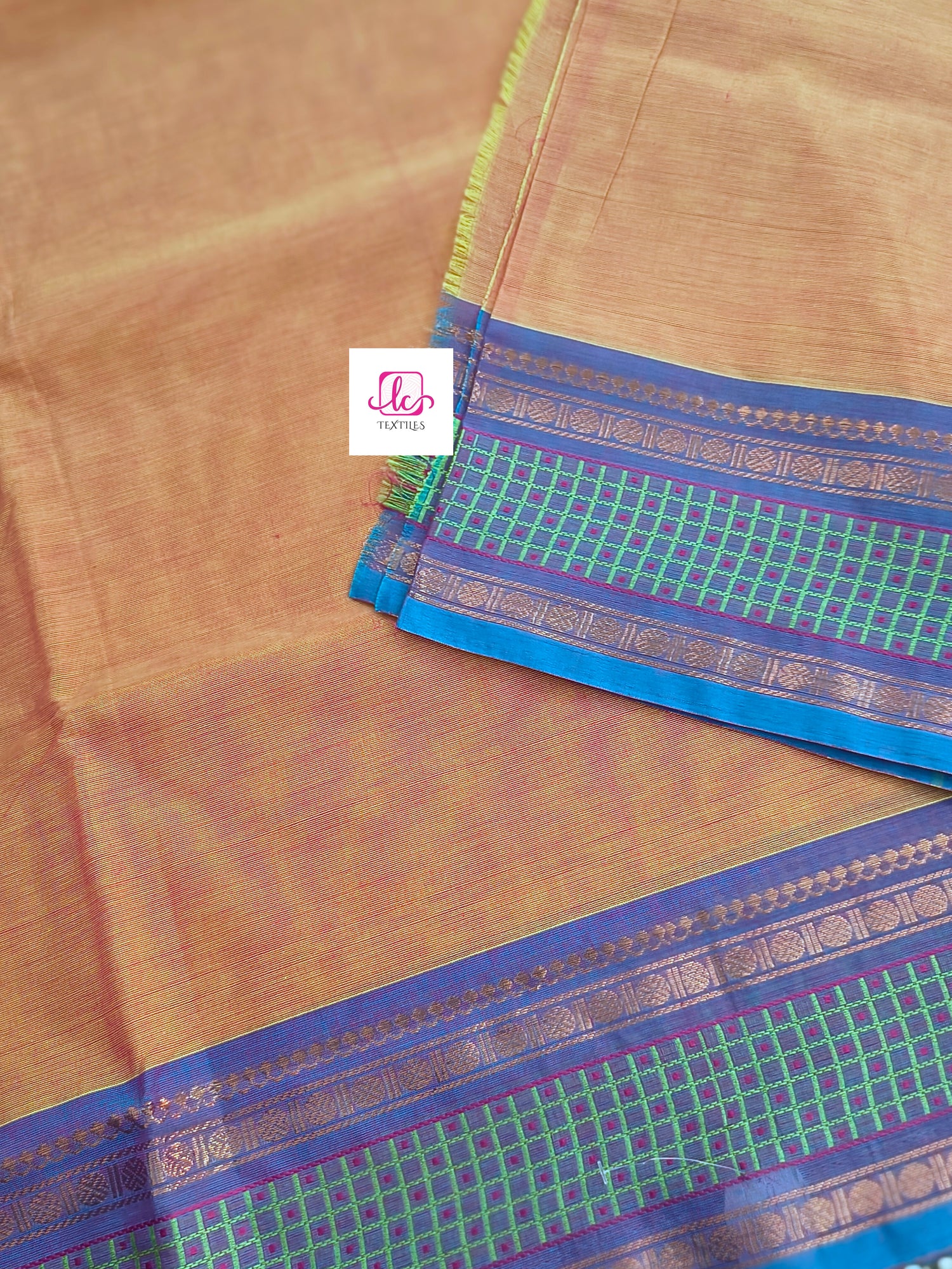 Kanchi Cotton All Day Fusion Lemon yellow mixed pink dual tone