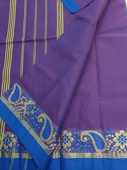Kanchi Cotton All Day Fusion Blue mixed pink Dual tone