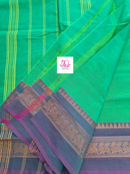 Kanchi Cotton All Day Fusion Neon green mixed blue