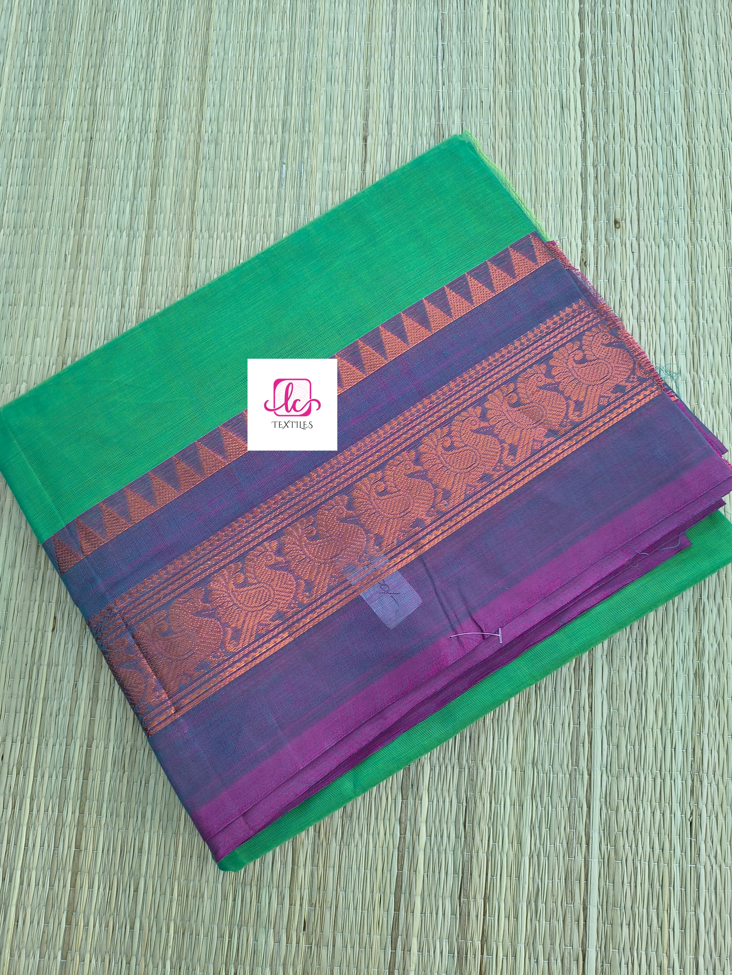 Kanchi Cotton All Day Fusion Neon green mixed blue