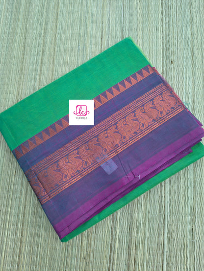 Kanchi Cotton All Day Fusion Neon green mixed blue