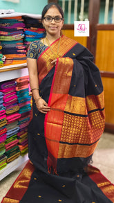 Kanchi Cotton Festival Fusion Black