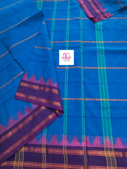 Kanchi Cotton Festival Fusion Dark sky blue