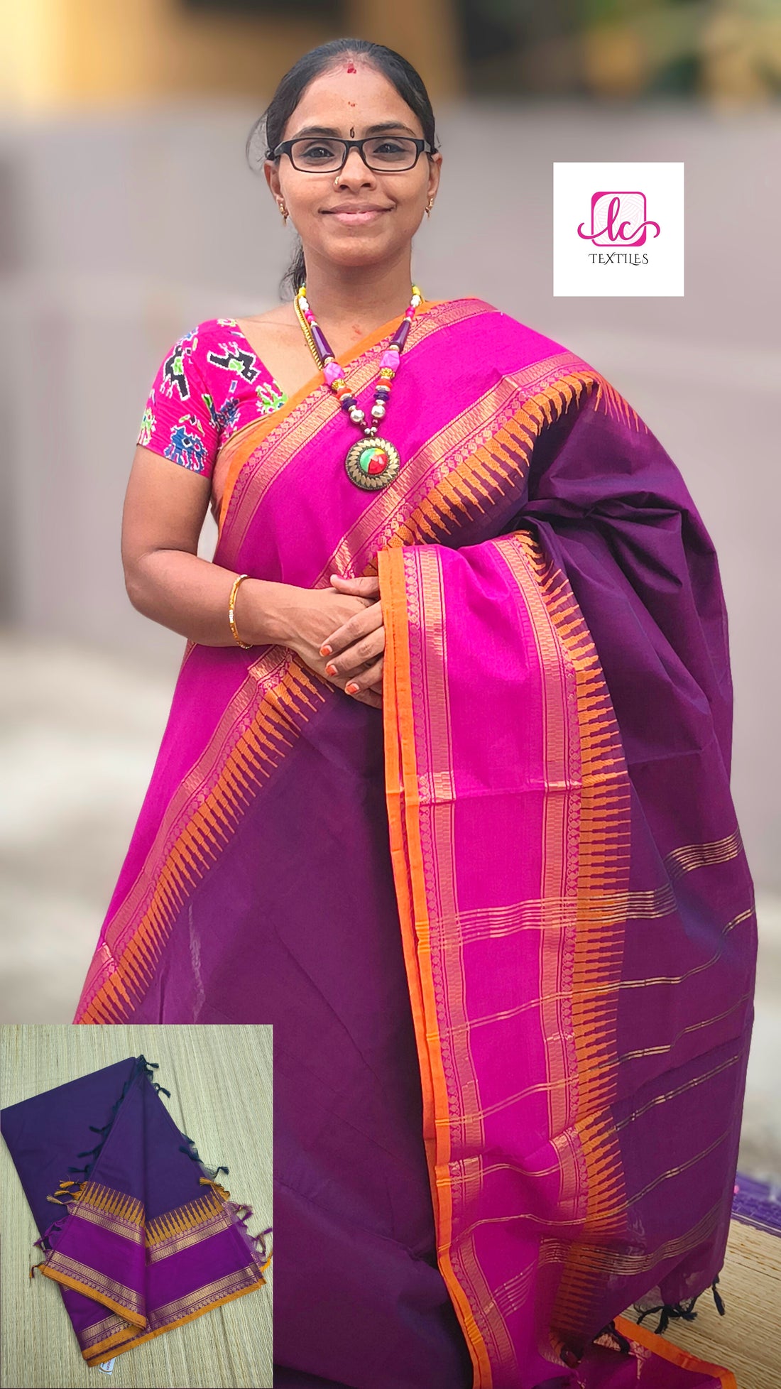 Kanchi Cotton Festival Fusion Purple