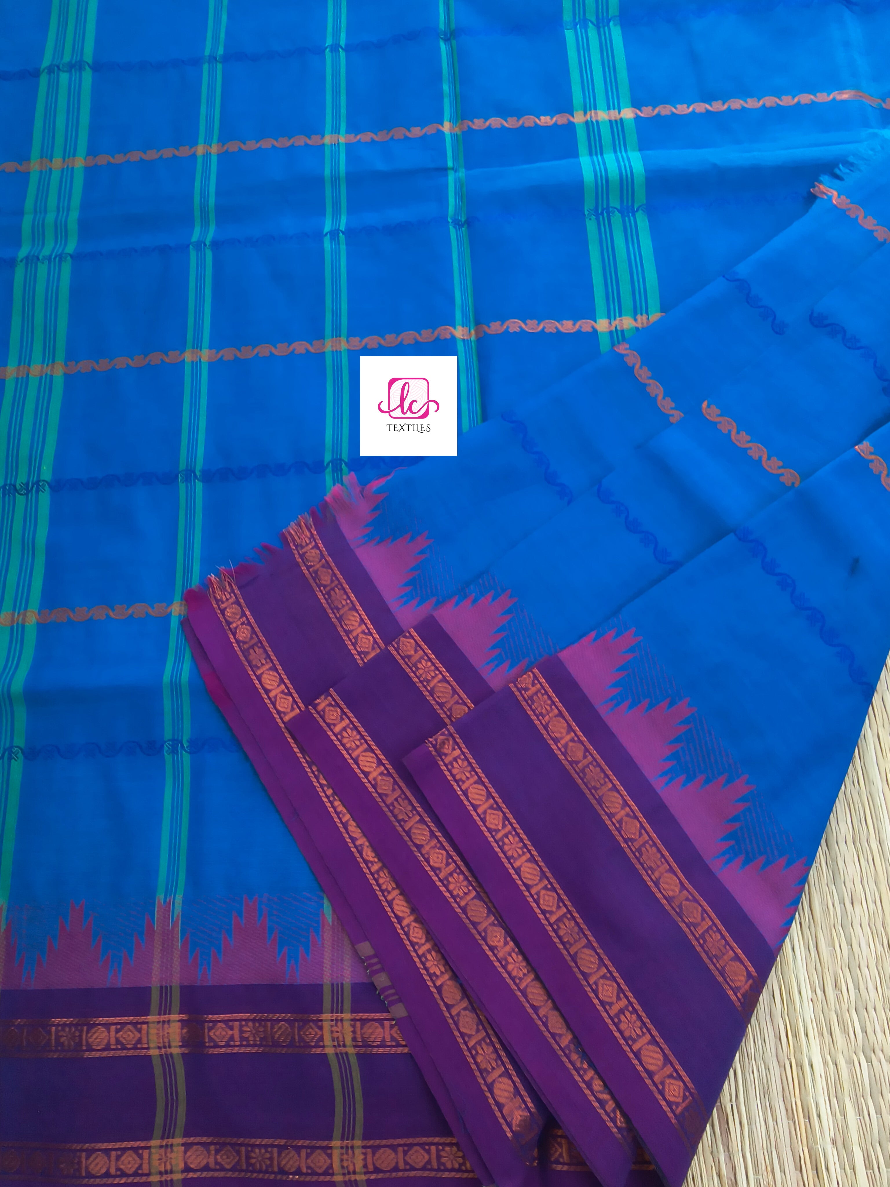 Kanchi Cotton Festival Fusion Dark sky blue